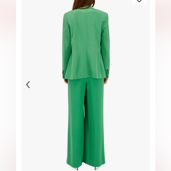 Lafayette 148 New York Green Wide Leg Silk Stretch Pants - Picture 4 of 10